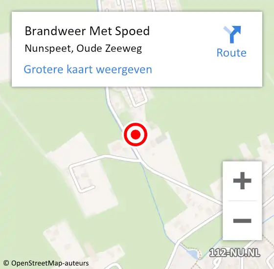 Locatie op kaart van de 112 melding: Brandweer Met Spoed Naar Nunspeet, Oude Zeeweg op 28 oktober 2013 12:47