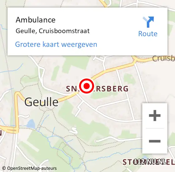 Locatie op kaart van de 112 melding: Ambulance Geulle, Cruisboomstraat op 27 januari 2015 14:37