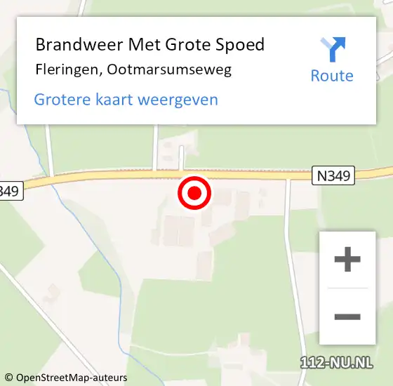 Locatie op kaart van de 112 melding: Brandweer Met Grote Spoed Naar Fleringen, Ootmarsumseweg op 27 januari 2015 15:19