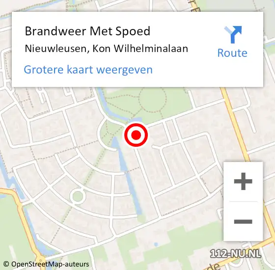 Locatie op kaart van de 112 melding: Brandweer Met Spoed Naar Nieuwleusen, Kon Wilhelminalaan op 28 oktober 2013 12:47