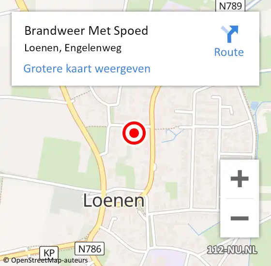 Locatie op kaart van de 112 melding: Brandweer Met Spoed Naar Loenen, Engelenweg op 28 oktober 2013 12:48