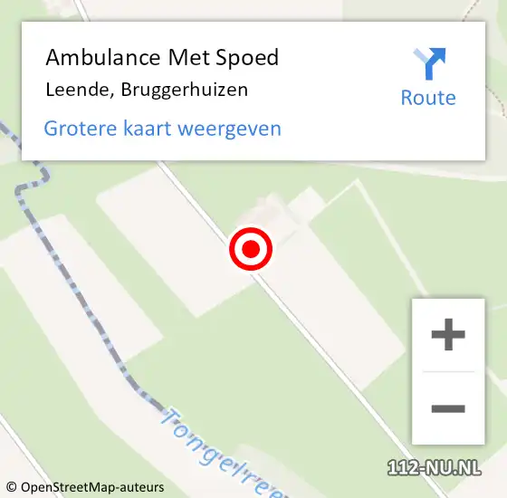 Locatie op kaart van de 112 melding: Ambulance Met Spoed Naar Leende, Bruggerhuizen op 27 januari 2015 16:19