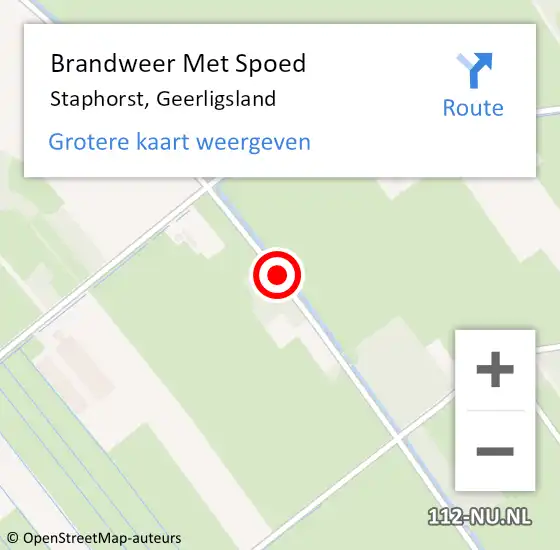 Locatie op kaart van de 112 melding: Brandweer Met Spoed Naar Staphorst, Geerligsland op 28 oktober 2013 12:49