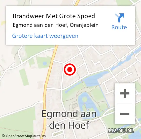 Locatie op kaart van de 112 melding: Brandweer Met Grote Spoed Naar Egmond aan den Hoef, Oranjeplein op 27 januari 2015 17:21