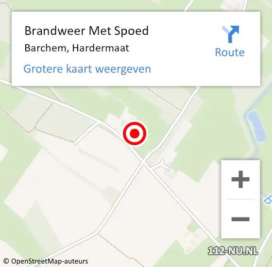 Locatie op kaart van de 112 melding: Brandweer Met Spoed Naar Barchem, Hardermaat op 28 oktober 2013 12:50