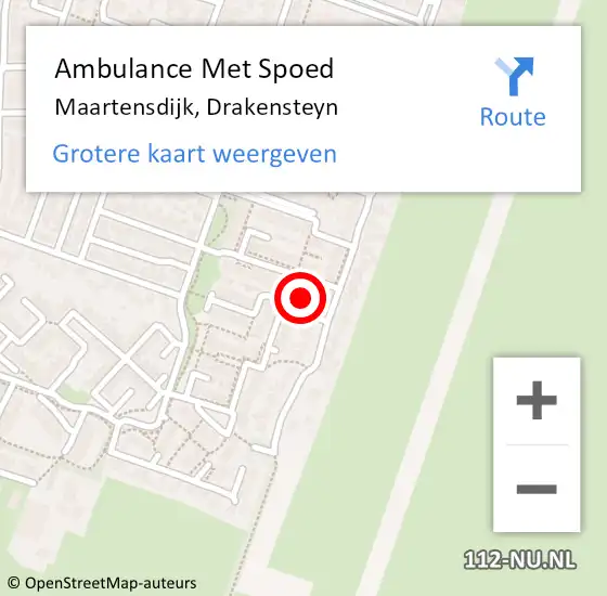 Locatie op kaart van de 112 melding: Ambulance Met Spoed Naar Maartensdijk, Drakensteyn op 27 januari 2015 17:38