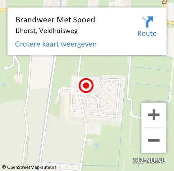 Locatie op kaart van de 112 melding: Brandweer Met Spoed Naar IJhorst, Veldhuisweg op 28 oktober 2013 12:50