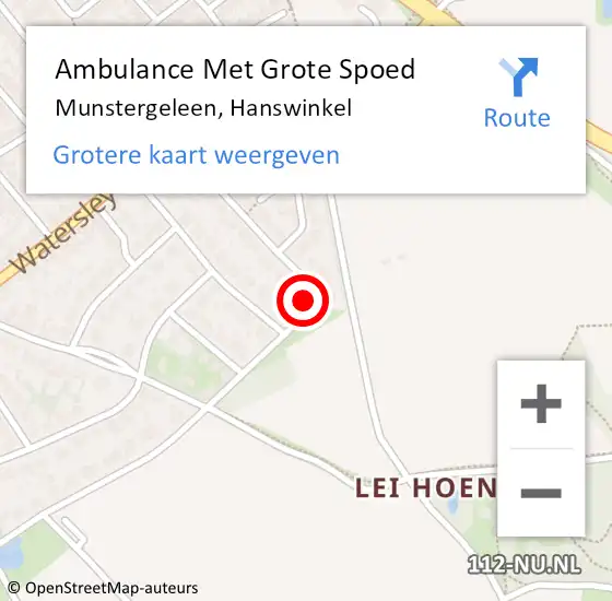 Locatie op kaart van de 112 melding: Ambulance Met Grote Spoed Naar Munstergeleen, Hanswinkel op 27 januari 2015 18:13