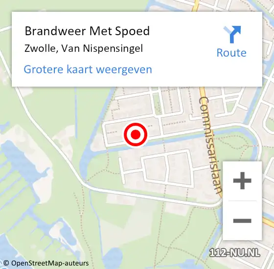 Locatie op kaart van de 112 melding: Brandweer Met Spoed Naar Zwolle, Van Nispensingel op 28 oktober 2013 12:51