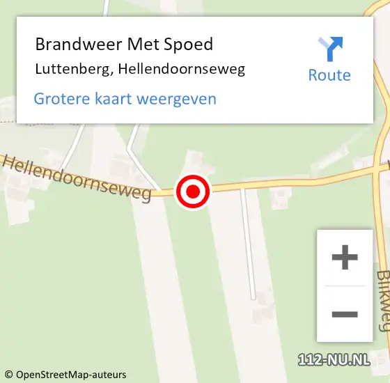 Locatie op kaart van de 112 melding: Brandweer Met Spoed Naar Luttenberg, Hellendoornseweg op 28 oktober 2013 12:51