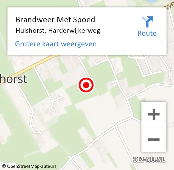 Locatie op kaart van de 112 melding: Brandweer Met Spoed Naar Hulshorst, Harderwijkerweg op 28 oktober 2013 12:51