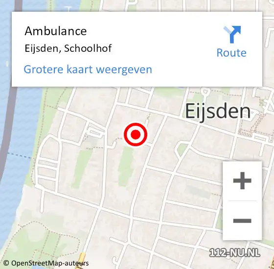 Locatie op kaart van de 112 melding: Ambulance Eijsden, Schoolhof op 27 januari 2015 18:54