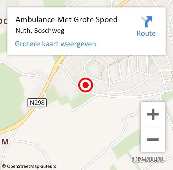 Locatie op kaart van de 112 melding: Ambulance Met Grote Spoed Naar Nuth, Boschweg op 27 januari 2015 19:36