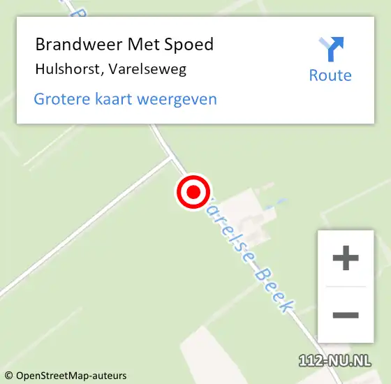 Locatie op kaart van de 112 melding: Brandweer Met Spoed Naar Hulshorst, Varelseweg op 28 oktober 2013 12:52