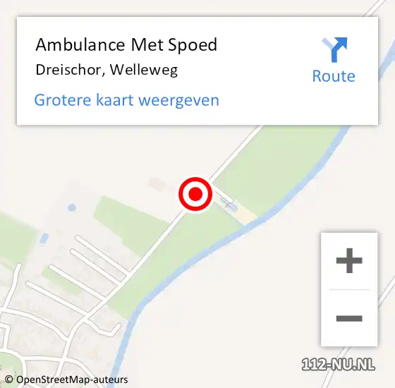 Locatie op kaart van de 112 melding: Ambulance Met Spoed Naar Dreischor, Welleweg op 27 januari 2015 20:04