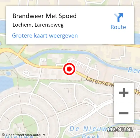 Locatie op kaart van de 112 melding: Brandweer Met Spoed Naar Lochem, Larenseweg op 28 oktober 2013 12:52