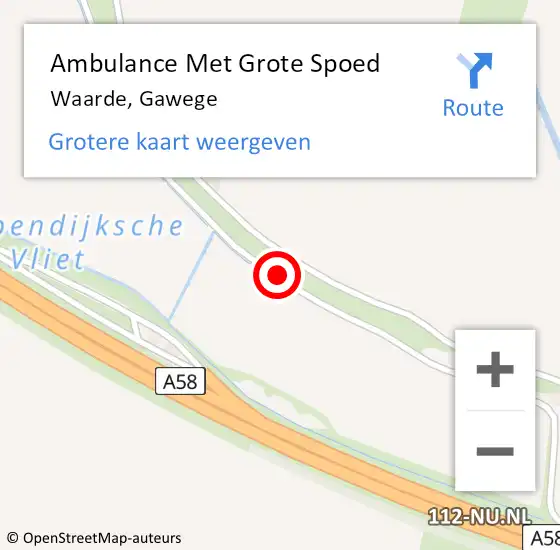 Locatie op kaart van de 112 melding: Ambulance Met Grote Spoed Naar Waarde, Gawege op 27 januari 2015 20:45