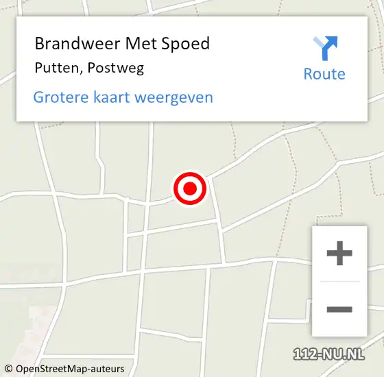 Locatie op kaart van de 112 melding: Brandweer Met Spoed Naar Putten, Postweg op 28 oktober 2013 12:53