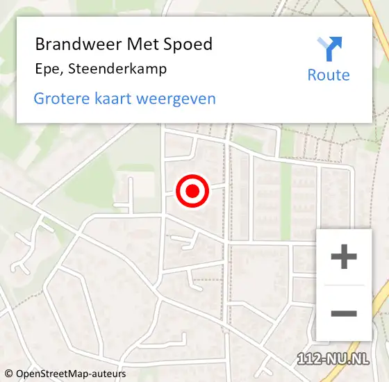Locatie op kaart van de 112 melding: Brandweer Met Spoed Naar Epe, Steenderkamp op 28 oktober 2013 12:53