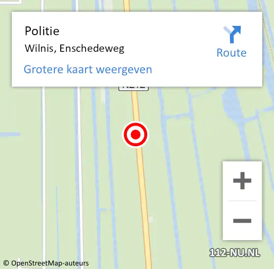 Locatie op kaart van de 112 melding: Politie Wilnis, Enschedeweg op 27 januari 2015 22:09