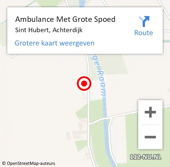Locatie op kaart van de 112 melding: Ambulance Met Grote Spoed Naar Sint Hubert, Achterdijk op 27 januari 2015 22:37