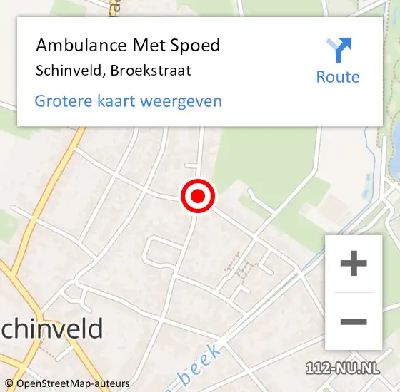 Locatie op kaart van de 112 melding: Ambulance Met Spoed Naar Schinveld, Broekstraat op 27 januari 2015 23:23