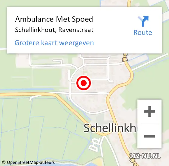 Locatie op kaart van de 112 melding: Ambulance Met Spoed Naar Schellinkhout, Ravenstraat op 27 januari 2015 23:27