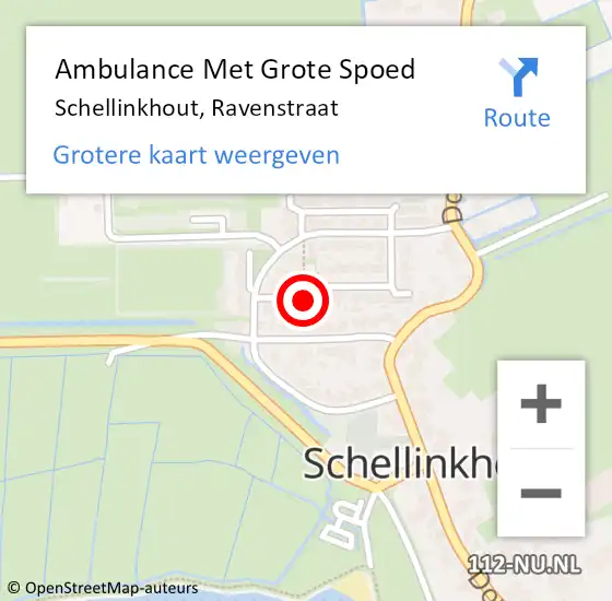 Locatie op kaart van de 112 melding: Ambulance Met Grote Spoed Naar Schellinkhout, Ravenstraat op 27 januari 2015 23:30