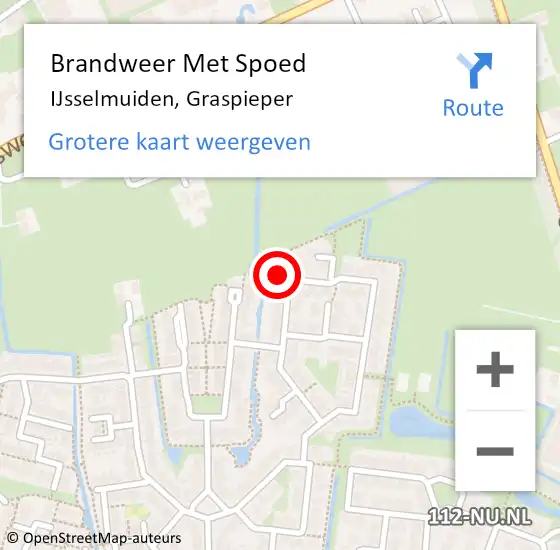 Locatie op kaart van de 112 melding: Brandweer Met Spoed Naar IJsselmuiden, Graspieper op 28 oktober 2013 12:54