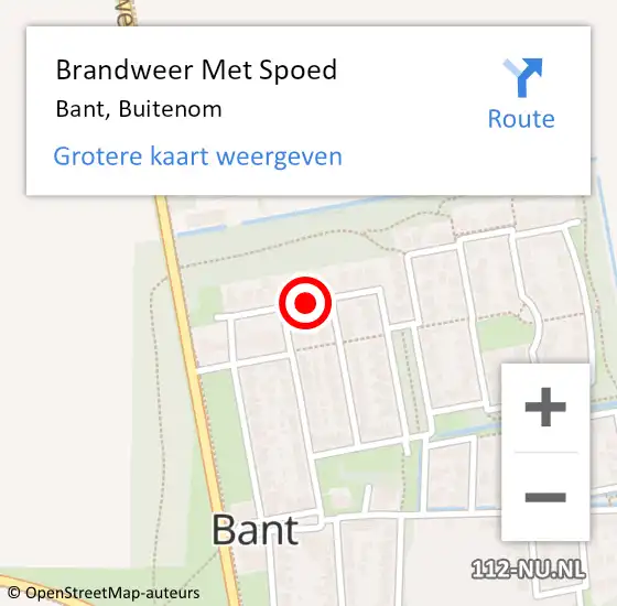 Locatie op kaart van de 112 melding: Brandweer Met Spoed Naar Bant, Buitenom op 28 oktober 2013 12:54