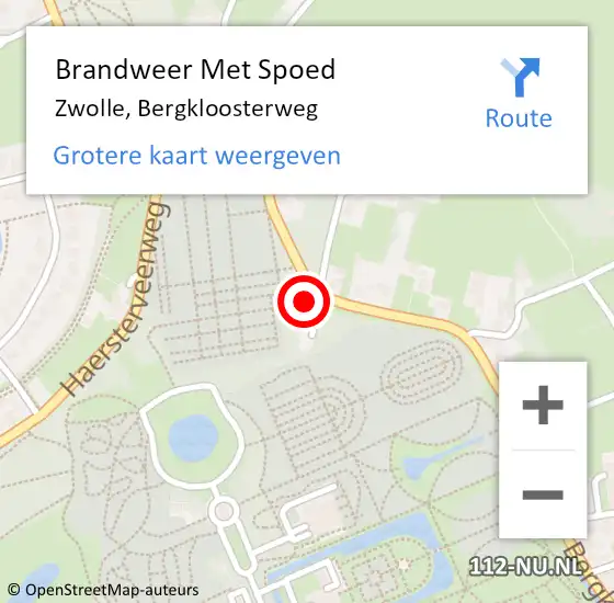 Locatie op kaart van de 112 melding: Brandweer Met Spoed Naar Zwolle, Bergkloosterweg op 28 oktober 2013 12:54