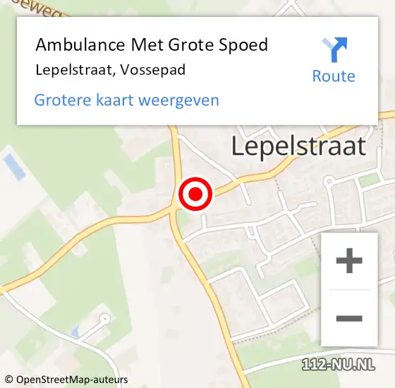 Locatie op kaart van de 112 melding: Ambulance Met Grote Spoed Naar Lepelstraat, Vossepad op 28 januari 2015 00:54