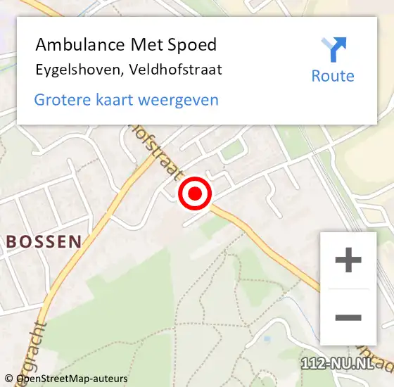 Locatie op kaart van de 112 melding: Ambulance Met Spoed Naar Eygelshoven, Veldhofstraat op 28 januari 2015 01:30