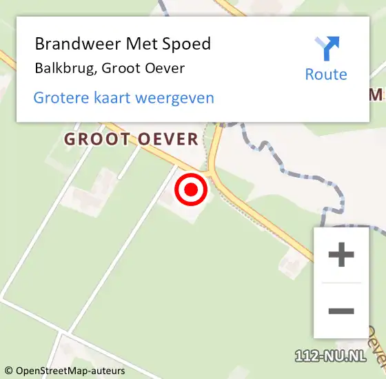 Locatie op kaart van de 112 melding: Brandweer Met Spoed Naar Balkbrug, Groot Oever op 28 oktober 2013 12:54