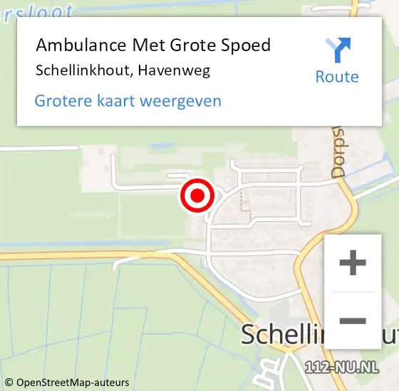 Locatie op kaart van de 112 melding: Ambulance Met Grote Spoed Naar Schellinkhout, Havenweg op 28 januari 2015 02:20