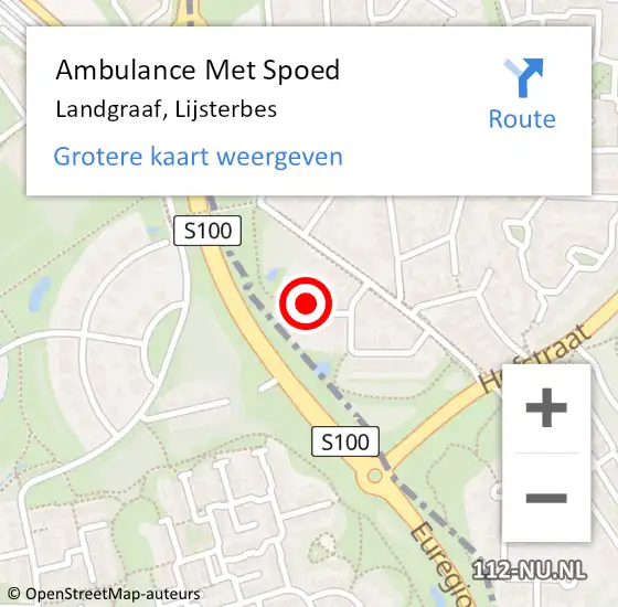 Locatie op kaart van de 112 melding: Ambulance Met Spoed Naar Landgraaf, Lijsterbes op 28 januari 2015 02:50