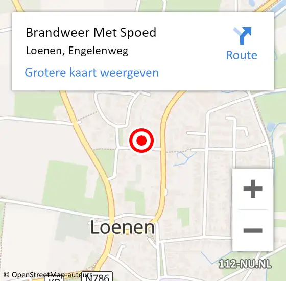 Locatie op kaart van de 112 melding: Brandweer Met Spoed Naar Loenen, Engelenweg op 28 oktober 2013 12:55