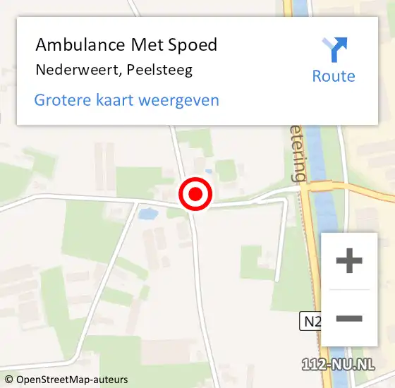 Locatie op kaart van de 112 melding: Ambulance Met Spoed Naar Nederweert, Peelsteeg op 28 januari 2015 07:51