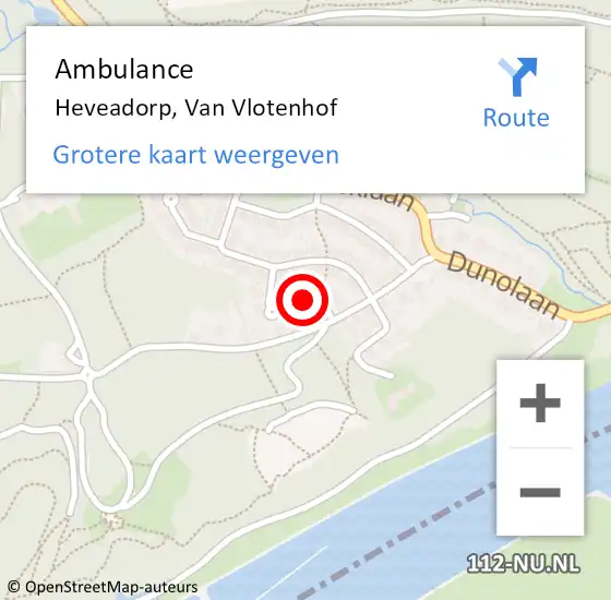 Locatie op kaart van de 112 melding: Ambulance Heveadorp, Van Vlotenhof op 28 oktober 2013 12:57