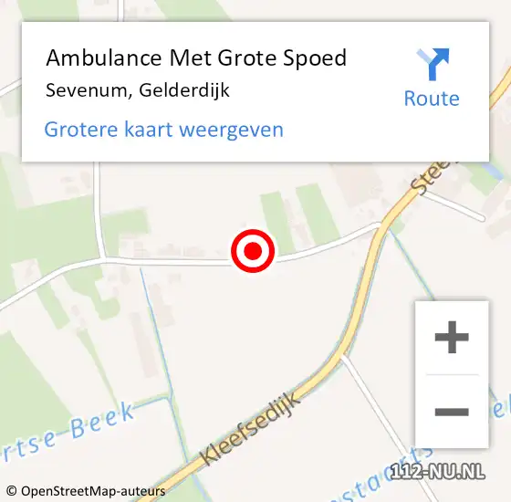 Locatie op kaart van de 112 melding: Ambulance Met Grote Spoed Naar Sevenum, Gelderdijk op 28 januari 2015 09:07