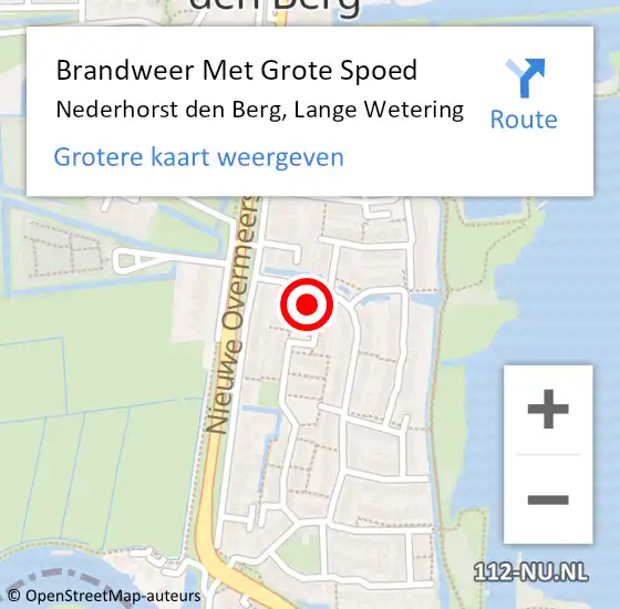 Locatie op kaart van de 112 melding: Brandweer Met Grote Spoed Naar Nederhorst den Berg, Lange Wetering op 28 januari 2015 09:11