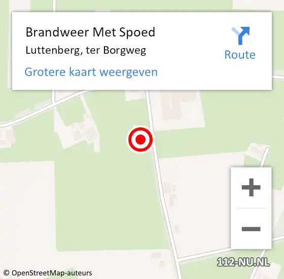 Locatie op kaart van de 112 melding: Brandweer Met Spoed Naar Luttenberg, ter Borgweg op 28 oktober 2013 12:57