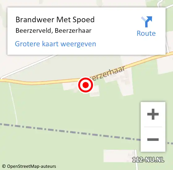 Locatie op kaart van de 112 melding: Brandweer Met Spoed Naar Beerzerveld, Beerzerhaar op 28 oktober 2013 12:58