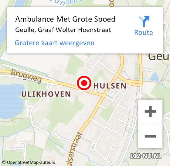 Locatie op kaart van de 112 melding: Ambulance Met Grote Spoed Naar Geulle, Graaf Wolter Hoenstraat op 28 januari 2015 10:20