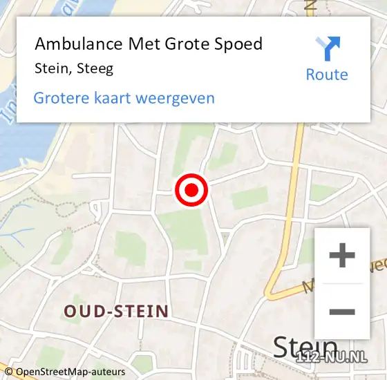 Locatie op kaart van de 112 melding: Ambulance Met Grote Spoed Naar Stein, Steeg op 28 januari 2015 10:32