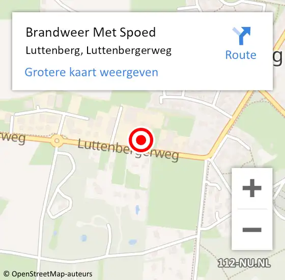 Locatie op kaart van de 112 melding: Brandweer Met Spoed Naar Luttenberg, Luttenbergerweg op 28 oktober 2013 12:59