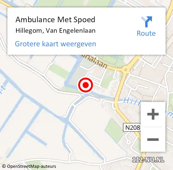 Locatie op kaart van de 112 melding: Ambulance Met Spoed Naar Hillegom, Van Engelenlaan op 28 januari 2015 10:57