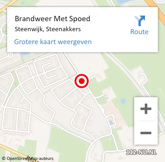 Locatie op kaart van de 112 melding: Brandweer Met Spoed Naar Steenwijk, Steenakkers op 28 oktober 2013 12:59