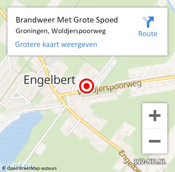 Locatie op kaart van de 112 melding: Brandweer Met Grote Spoed Naar Groningen, Woldjerspoorweg op 28 januari 2015 11:34