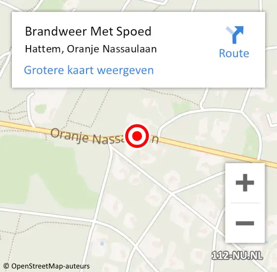 Locatie op kaart van de 112 melding: Brandweer Met Spoed Naar Hattem, Oranje Nassaulaan op 28 oktober 2013 12:59